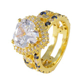 Aiko Blue Halo Heart Ring with Sparkling Gemstones